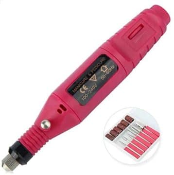 Electric Nail Drill Machine Art Salon Manicure File Polish Tool, 6 Bits